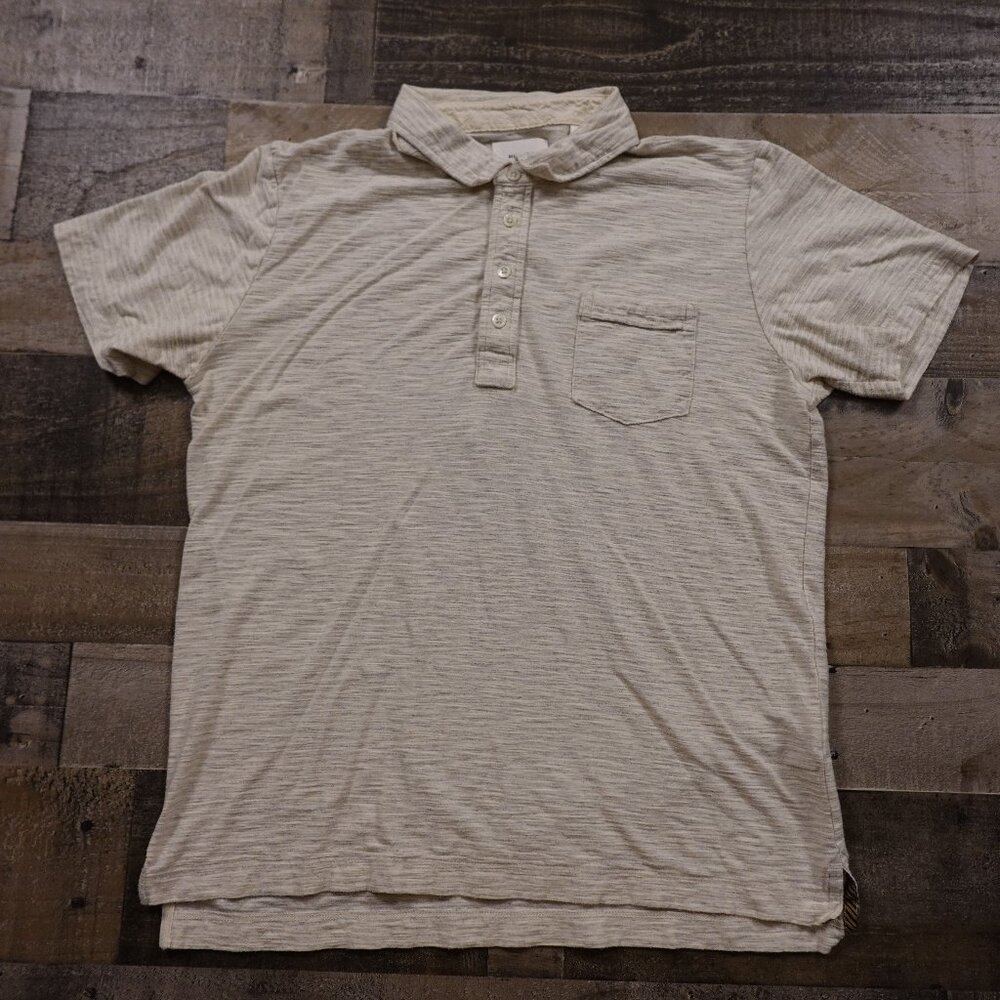 Billy Reid Cream Short-Sleeve Polo Shirt